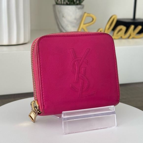 YSL Yves Saint Laurent Portefeuille Compact Zip Around Wallet - Picture 1 of 12